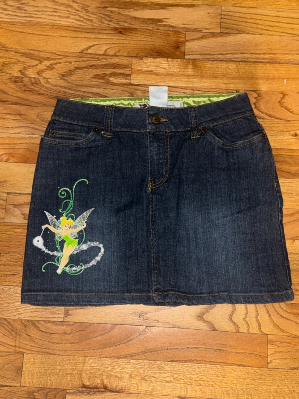 Vintage‎ Y2k Tinkerbell Denim Mini Skirt - 2000s clothing, Disney size 4